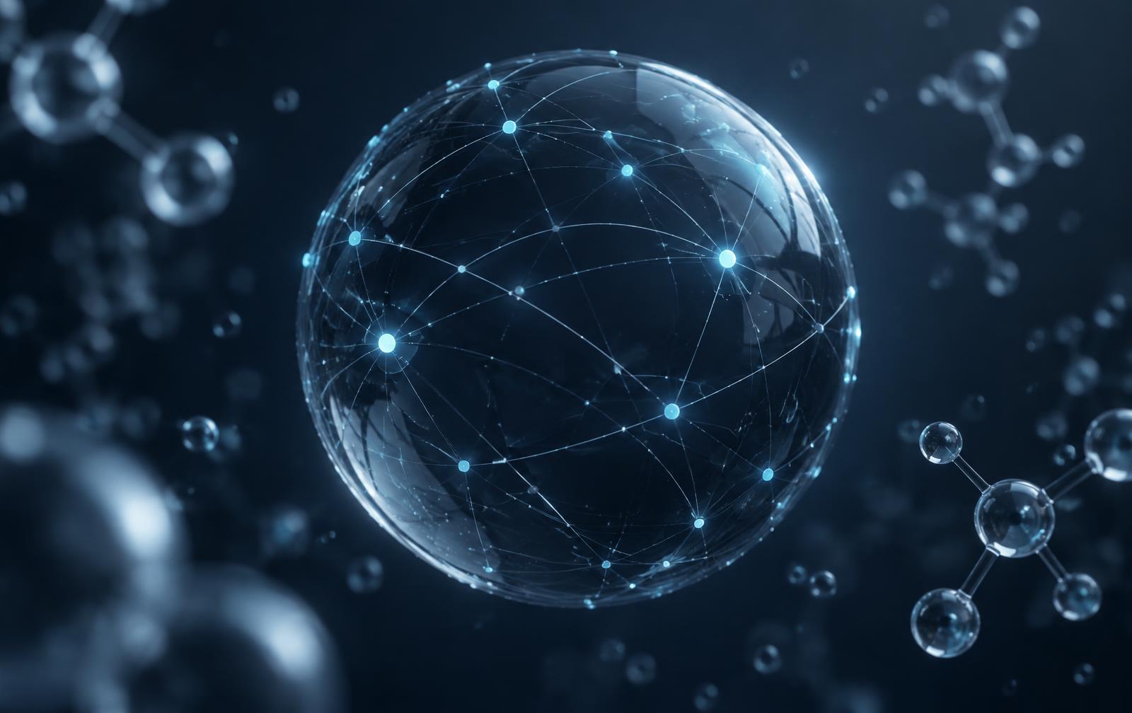 Abstract connected glass globe representing international pharmaceutical distribution